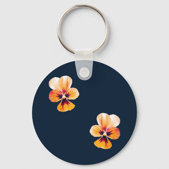orange pansies key ring (Front)