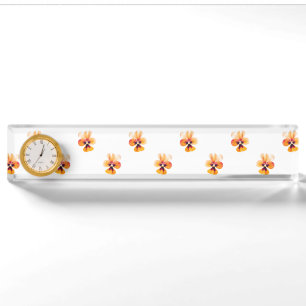 orange pansies nameplate