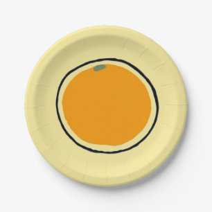 Orange Paper Plate
