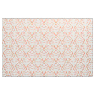 Orange Parisian Damask Pattern Fabric