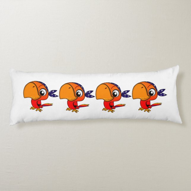 Orange parrot cartoon body cushion (Back)
