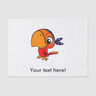 Orange parrot cartoon tissue paper