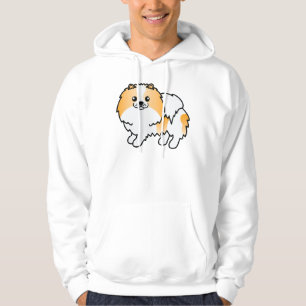 Orange Parti-Colour Pomeranian Cute Cartoon Dog Hoodie