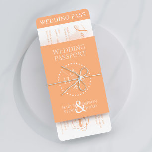 Orange Passport Wedding Invitation Holder