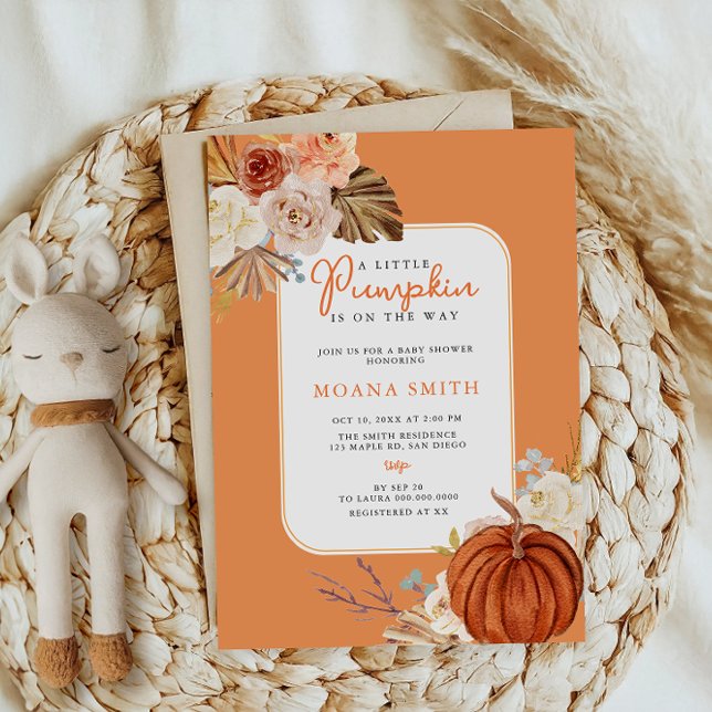 Orange Pastel Boho Pumpkin Autumn Baby Shower (Creator Uploaded)