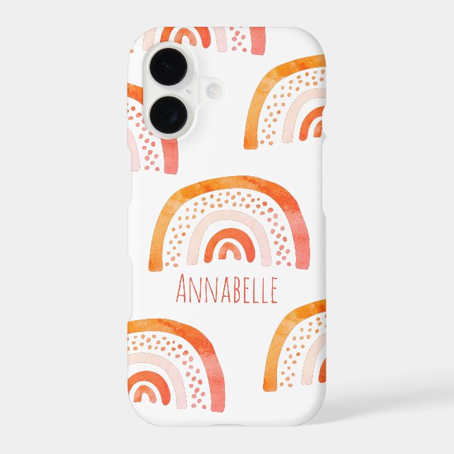 Orange Pastel Rainbow Personalised Pattern (Back)