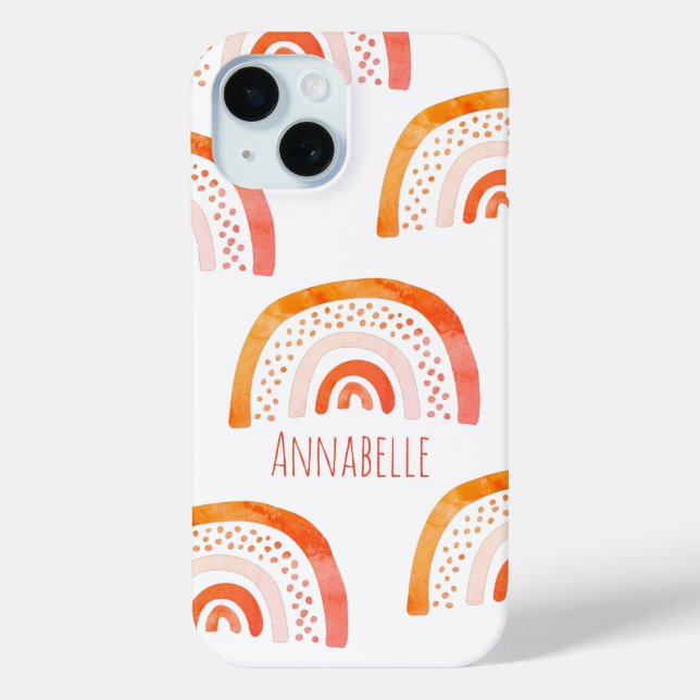 Orange Pastel Rainbow Personalised Pattern Case-Mate iPhone Case (Back)