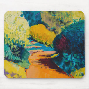 Orange Path Mouse Pad