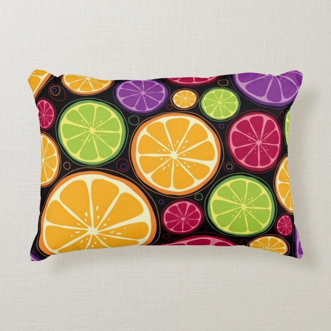 Orange pattern and background decorative cushion (Front)