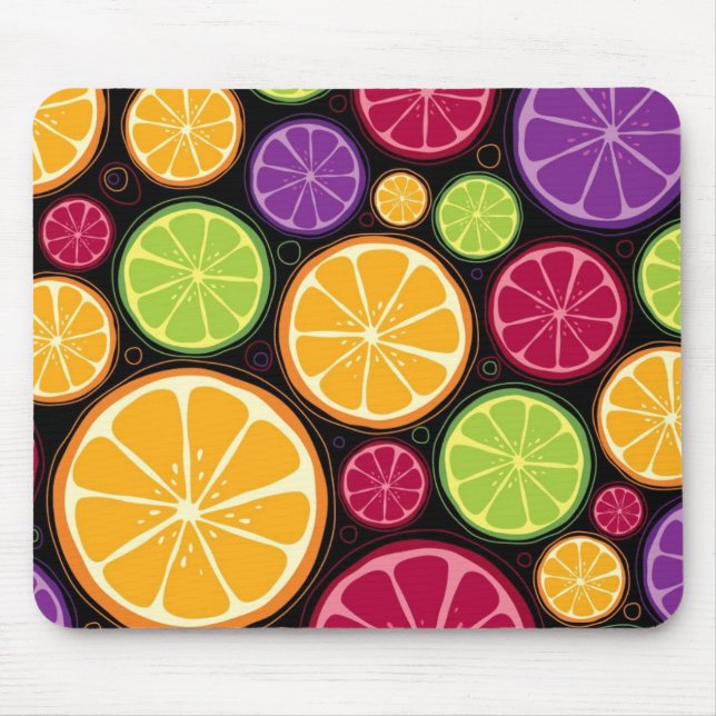 Orange pattern and background mouse pad (Front)