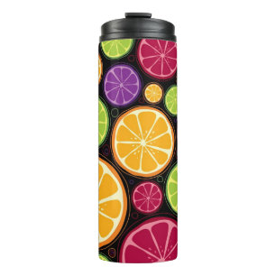 Orange pattern and background thermal tumbler