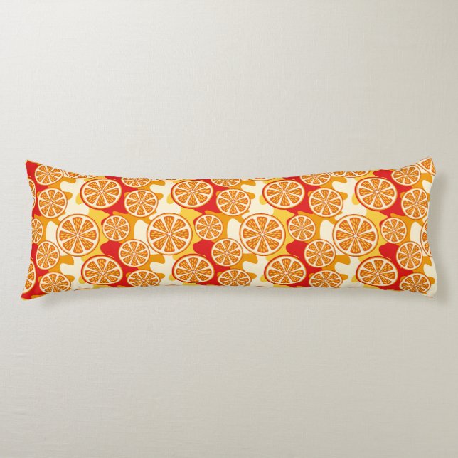 Orange pattern body cushion (Front)