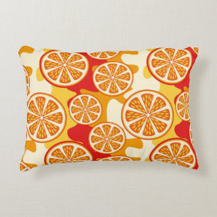 Orange pattern decorative cushion