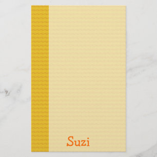 Orange pattern paper with name - Stationery