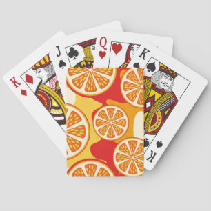 Orange pattern playing cards