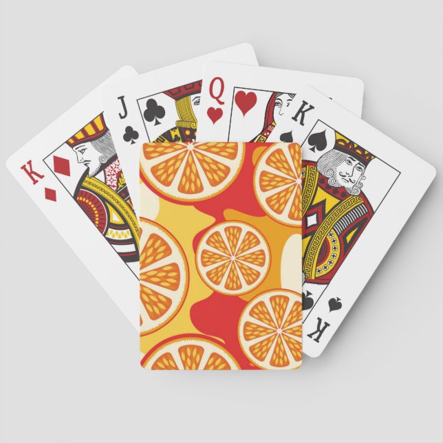 Orange pattern playing cards (Back)