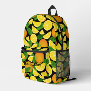 Orange Pattern Printed Backpack