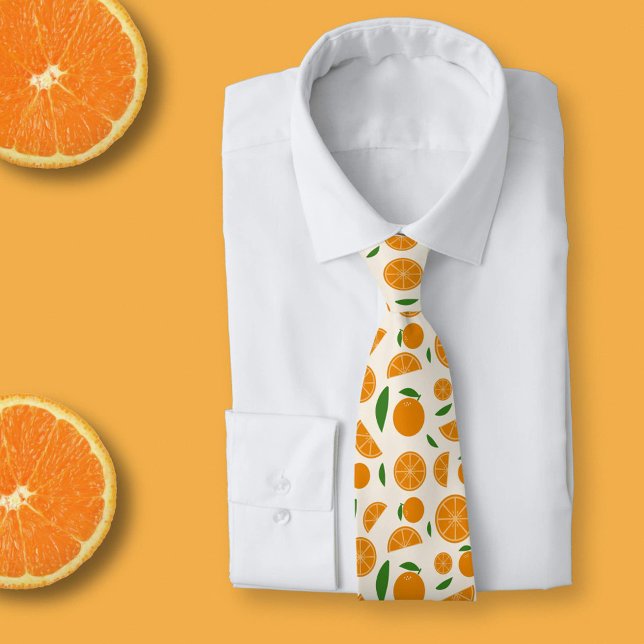 Orange Pattern Tie (Orange Pattern Neck Tie)