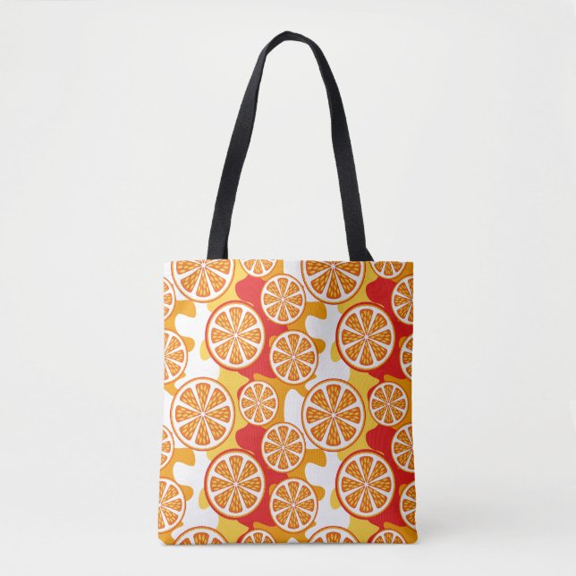 Orange pattern tote bag (Front)