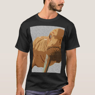 Orange pattern walrus design T-Shirt