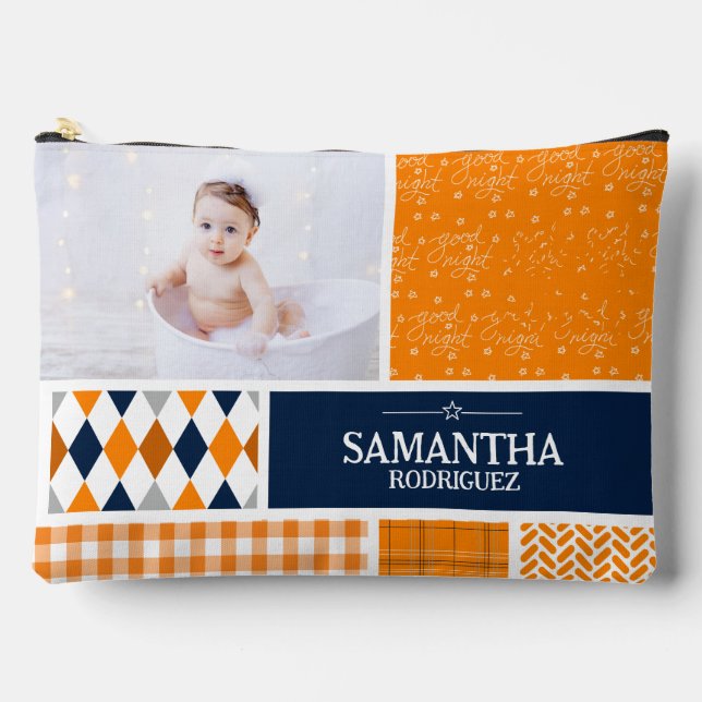 Orange Patterns Photo Baby Accessory Pouch (Front)