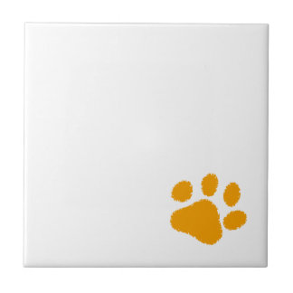 Orange Paw Ceramic Tile