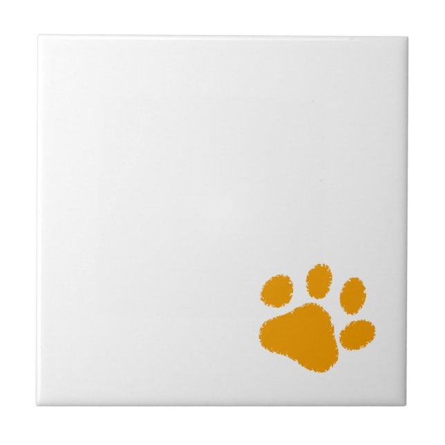 Orange Paw Ceramic Tile (Front)