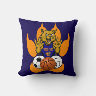 Orange Paws Wildcats Love Sports Cushion