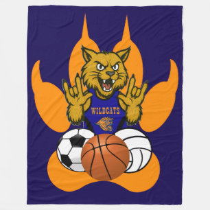 Orange Paws Wildcats Love Sports Fleece Blanket