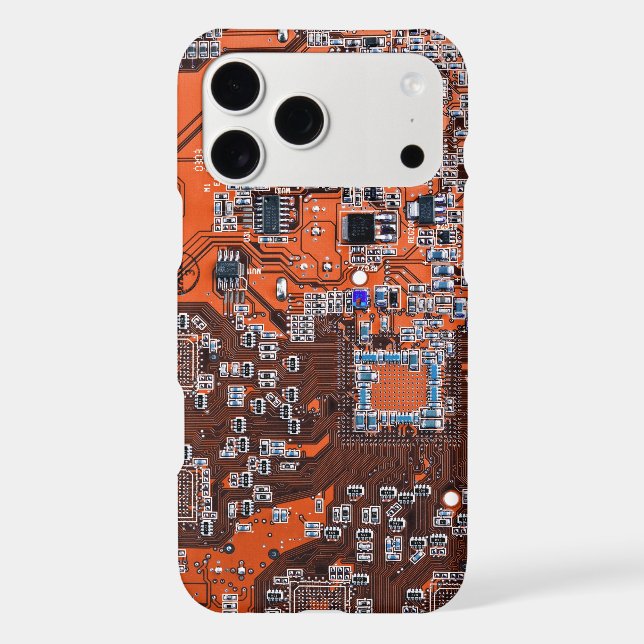 Orange PCB Circuit Board Design for IT Pros (Back)