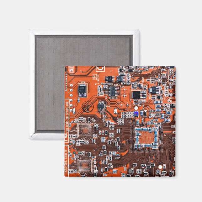 Orange PCB Circuit Board Design for IT Pros Magnet (Front/Back)