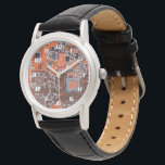 Orange PCB Circuit Board Design for IT Pros Watch<br><div class="desc">The Ultimate Aesthetic for Tech Visionaries Redefine your professional space with this high-definition graphic featuring a detailed Printed Circuit Assembly (PCBA). Captured in vibrant, deep orange tones with crisp silver and white conductive traces, this design showcases the intricate architecture of modern electronics—including integrated circuits, resistors, and capacitors—in stunning clarity. The...</div>