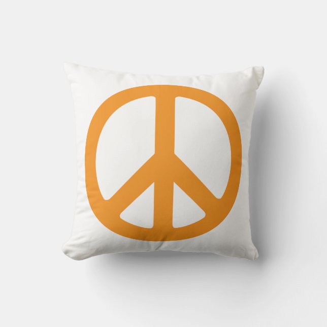 Orange Peace Sign Cushion (Front)