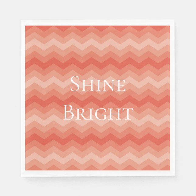 Orange Peach Chevron Napkin (Front)