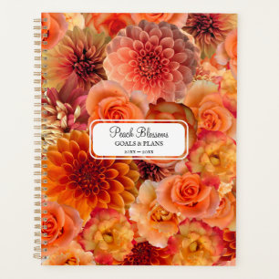 Orange Peach Floral Collage Big Vibrant Energising Planner