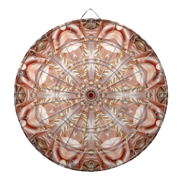 Orange Peach Floral Dartboard (Front)