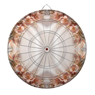 Orange Peach Floral Dartboard