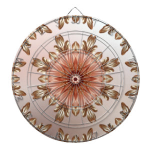 Orange Peach Floral Dartboard