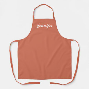 Orange Peach Girly Script Monogram Personalised Apron