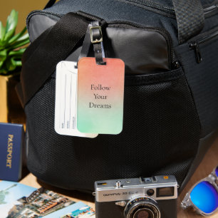 Orange Peach Mint Luggage Tag
