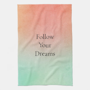 Orange Peach Mint Tea Towel