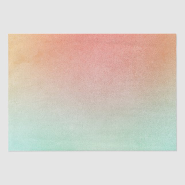 Orange Peach Mint Wedding Tissue Paper (Front)