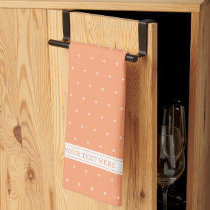orange peach modern motif tea towel
