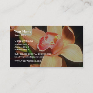 Orange Peach Orchid flowers Business Card