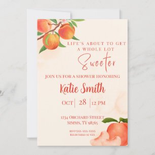 Orange Peach Themed Shower Invitation