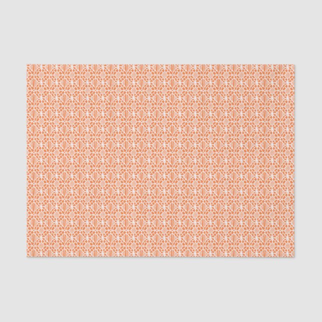 Orange Peel With White Crochet Lace Pattern Tissue Paper (Front)