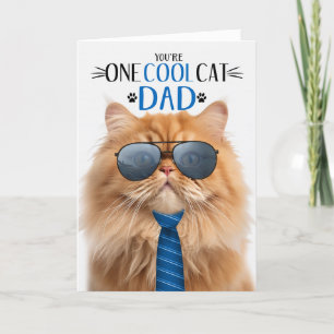Orange Persian Cat Father's Day One Cool Cat Holiday Card