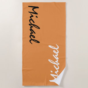 Orange Personalised Beach Towel