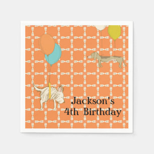 Orange Personalised Children's Party Napkins