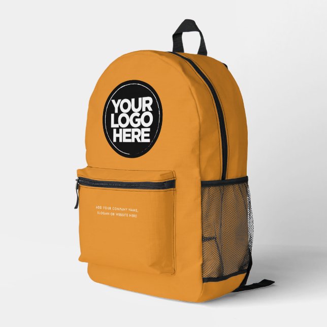 Orange | Personalised Corporate Logo and Text Printed Backpack (Back Corner Right)